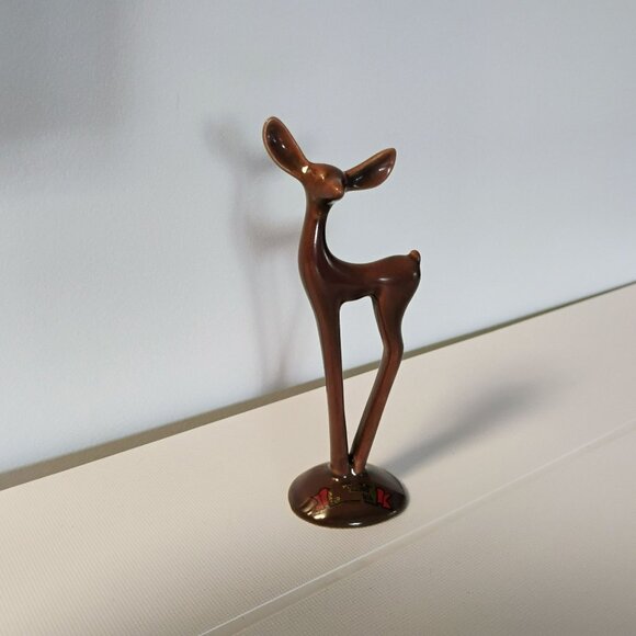 Mid Century Modern Roselane Pottery Deer Figurine, Brown, 6" California Ceramics - Picture 8 of 8
